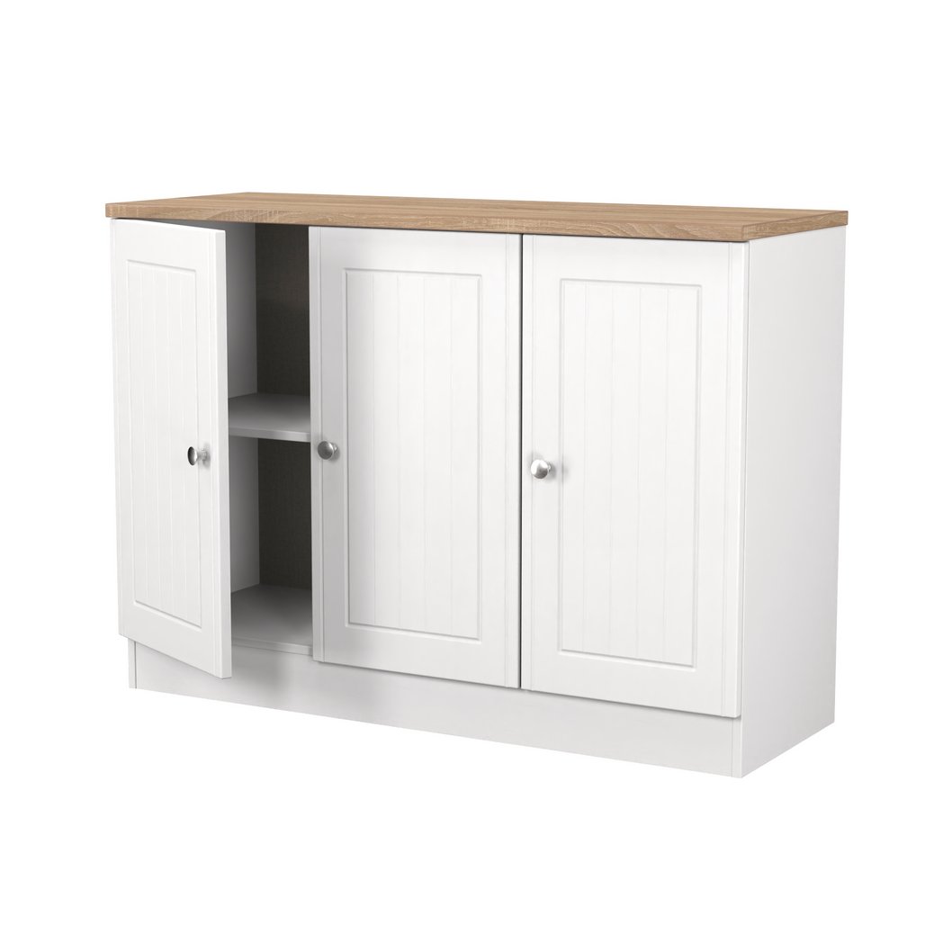 Vienna 3 Door Storage Unit with Oak Top