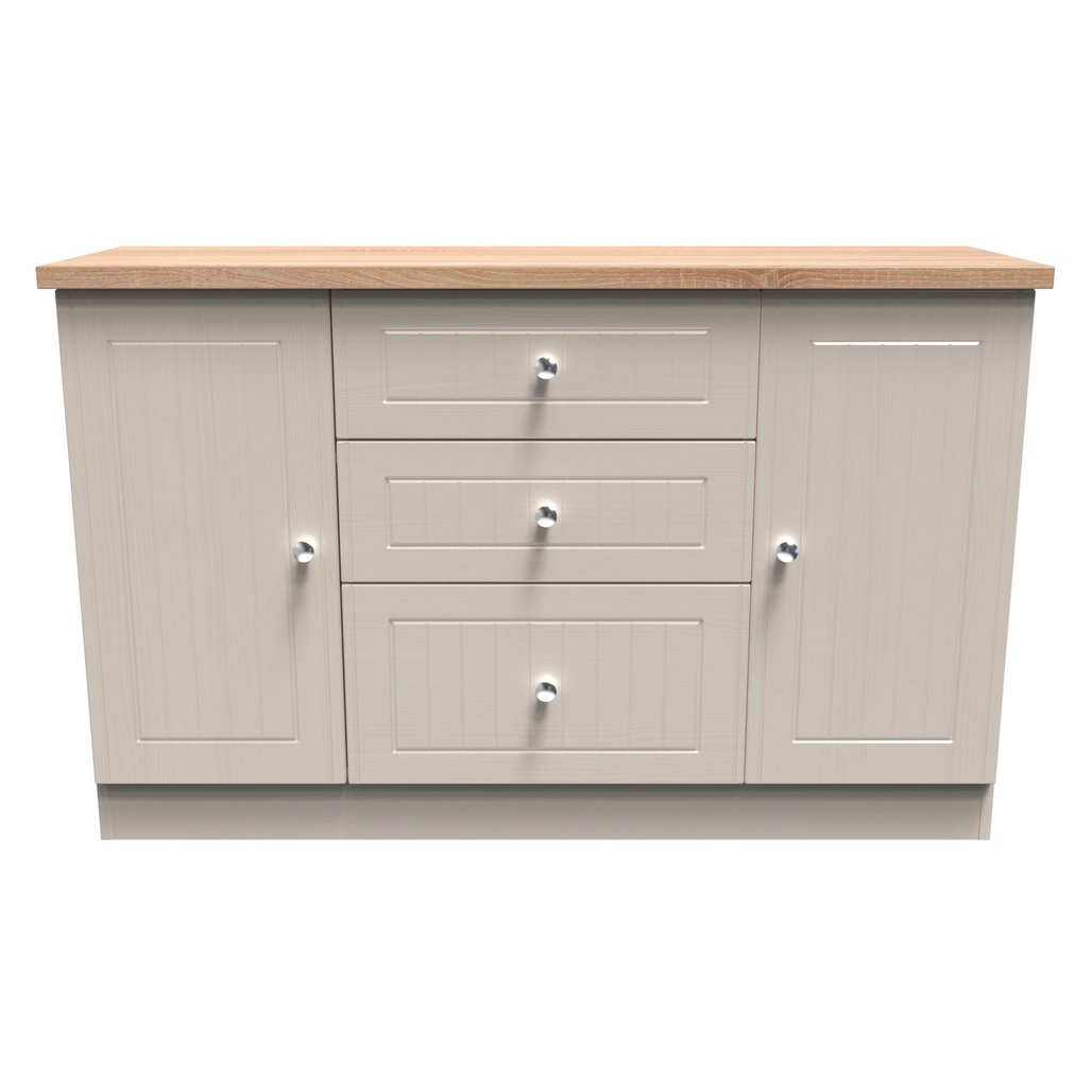 Vienna 2 Door 3 Drawer Sideboard with Oak Top