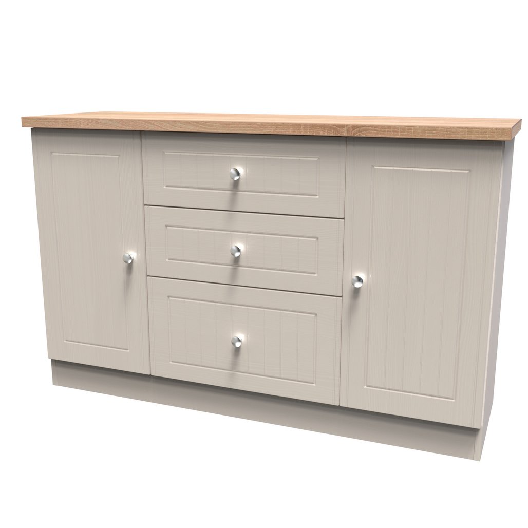 Vienna 2 Door 3 Drawer Sideboard with Oak Top
