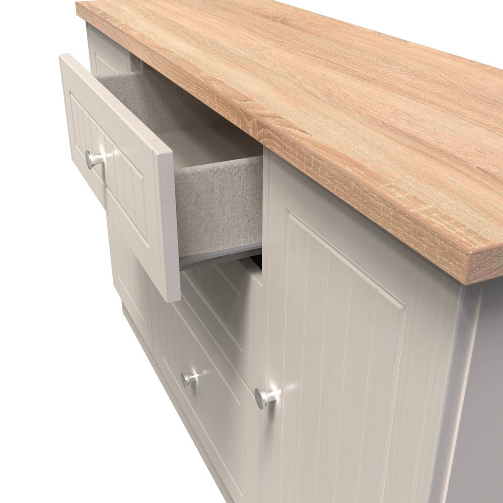 Vienna 2 Door 3 Drawer Sideboard with Oak Top