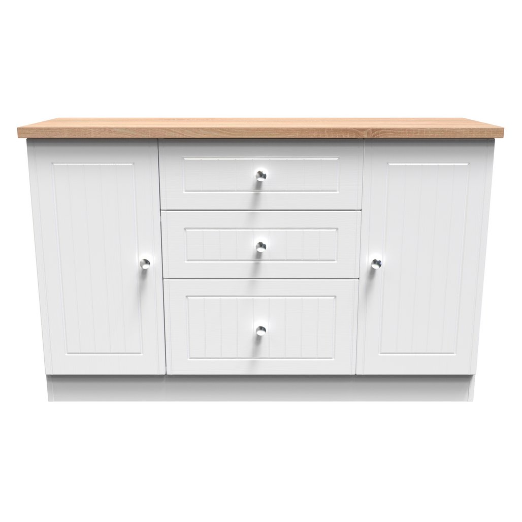 Vienna 2 Door 3 Drawer Sideboard with Oak Top