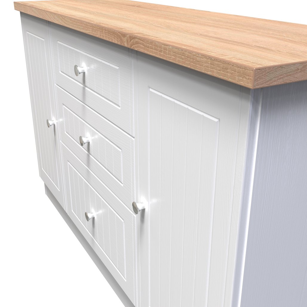 Vienna 2 Door 3 Drawer Sideboard with Oak Top