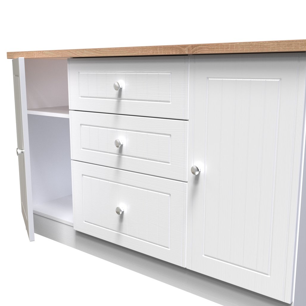 Vienna 2 Door 3 Drawer Sideboard with Oak Top