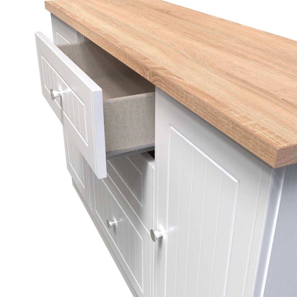 Vienna 2 Door 3 Drawer Sideboard with Oak Top