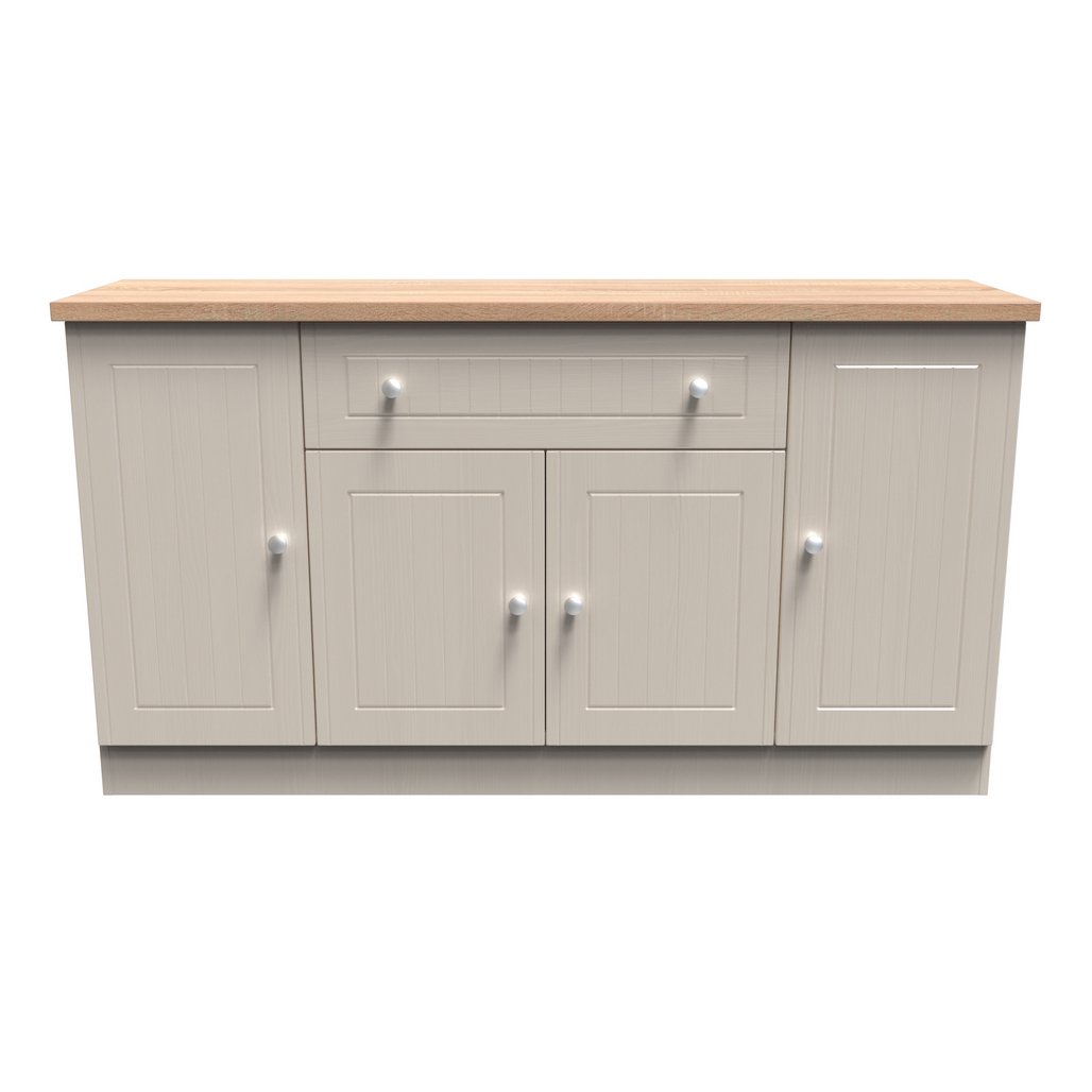 Vienna 4 Door 1 Drawer Wide Sideboard with Oak Top