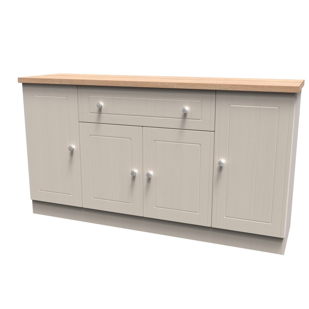 Vienna 4 Door 1 Drawer Wide Sideboard with Oak Top