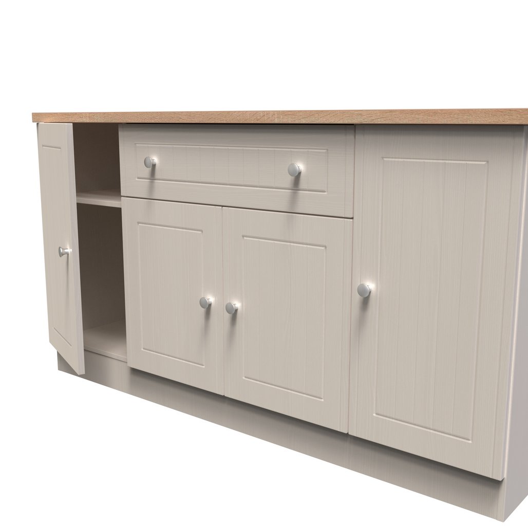 Vienna 4 Door 1 Drawer Wide Sideboard with Oak Top