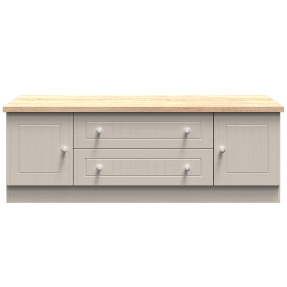Vienna 2 Door 2 Drawer Wide TV Unit with Oak Top