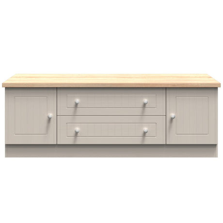 Vienna 2 Door 2 Drawer Wide TV Unit with Oak Top