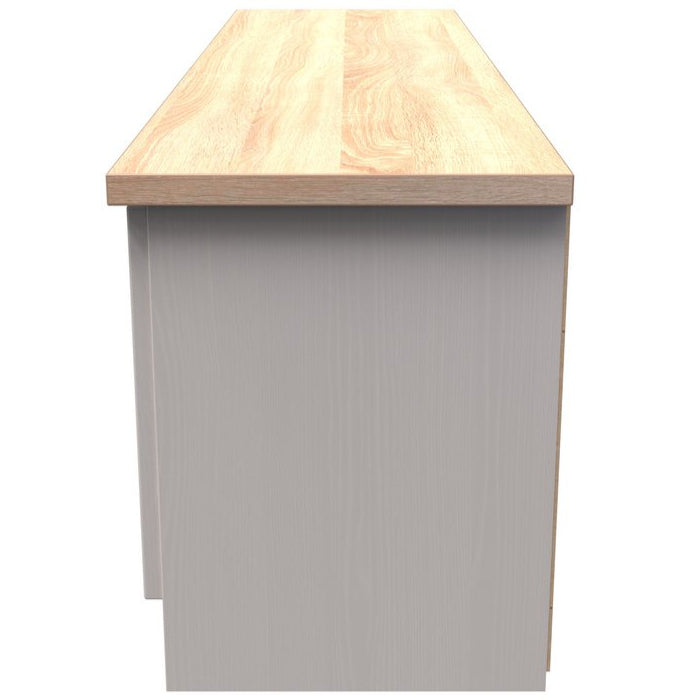 Vienna 2 Door 2 Drawer Wide TV Unit with Oak Top