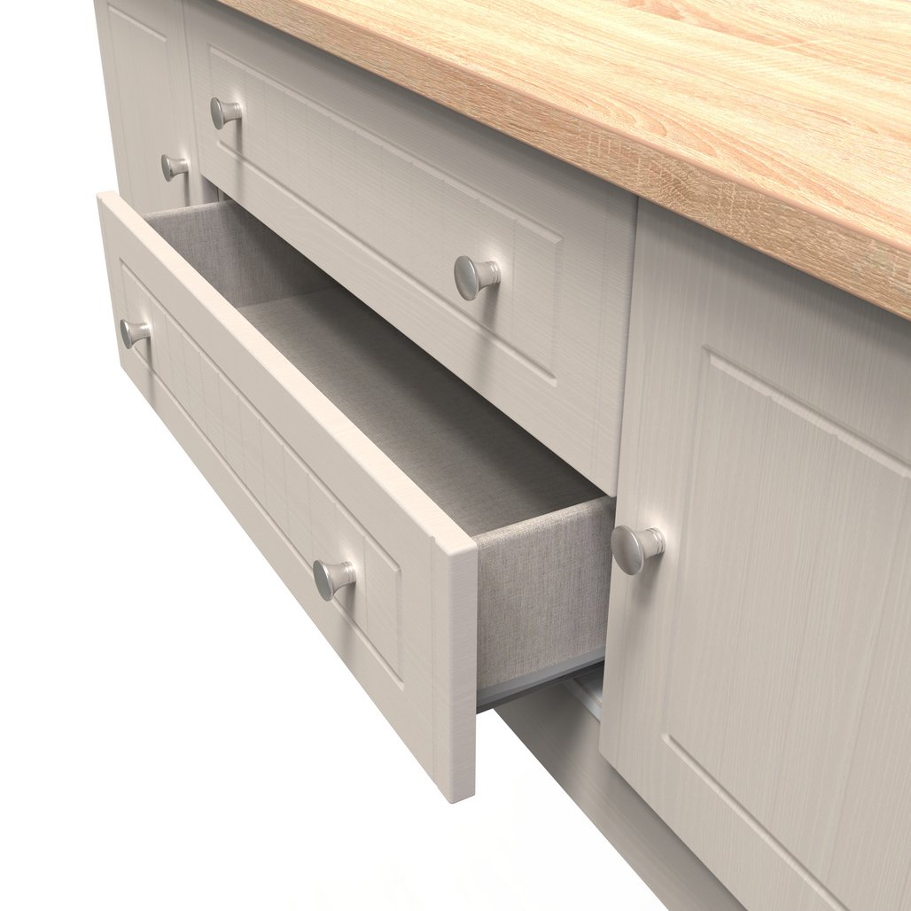 Vienna 2 Door 2 Drawer Wide TV Unit with Oak Top