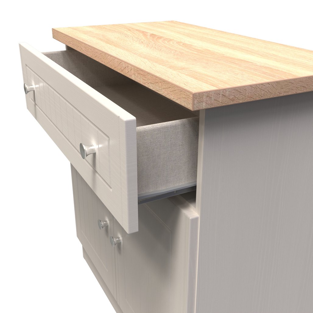 Vienna 2 Door 1 Drawer Sideboard with Oak Top