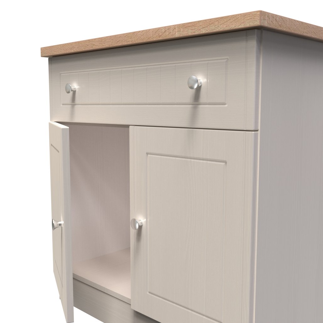 Vienna 2 Door 1 Drawer Sideboard with Oak Top