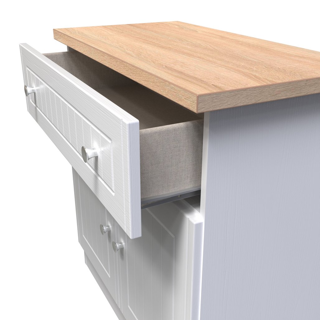 Vienna 2 Door 1 Drawer Sideboard with Oak Top