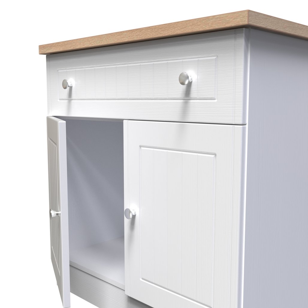 Vienna 2 Door 1 Drawer Sideboard with Oak Top