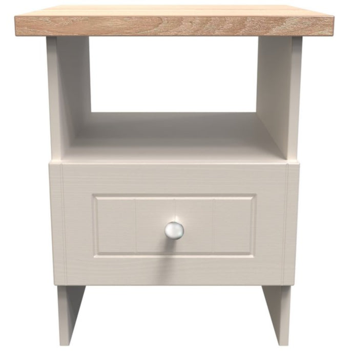 Vienna Bottom Drawer Lamp Table with Oak Top