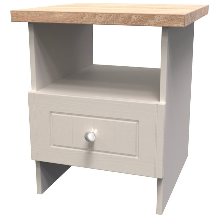 Vienna Bottom Drawer Lamp Table with Oak Top