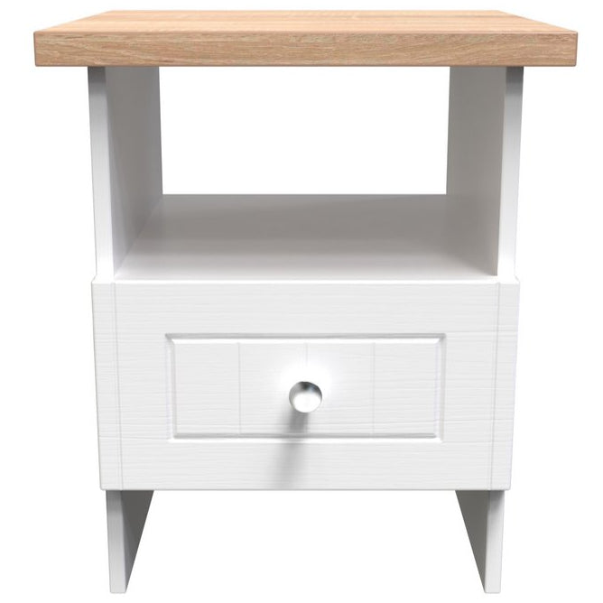 Vienna Bottom Drawer Lamp Table with Oak Top