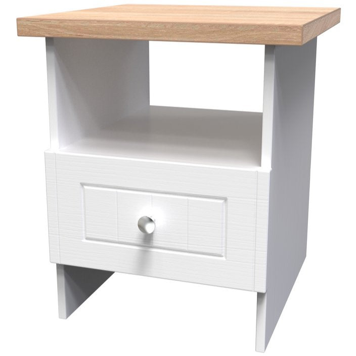 Vienna Bottom Drawer Lamp Table with Oak Top