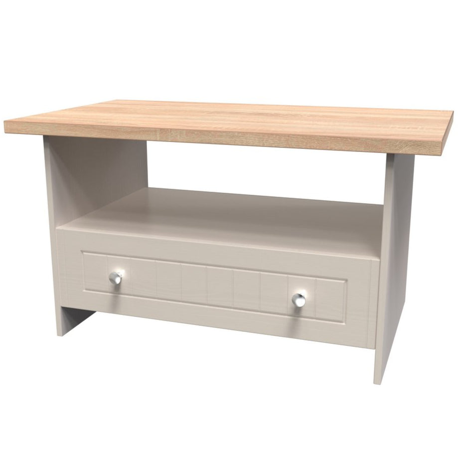Vienna Bottom Drawer Coffee Table with Oak Top