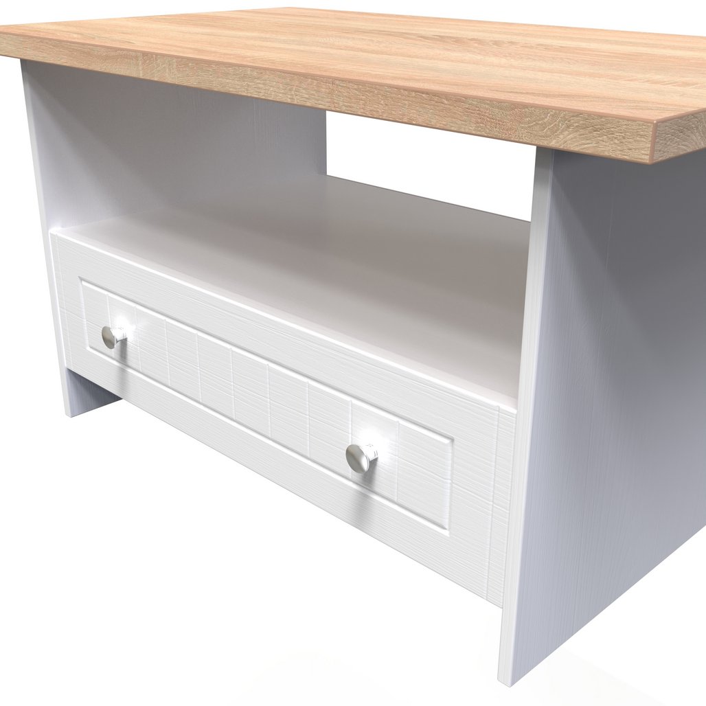 Vienna Bottom Drawer Coffee Table with Oak Top