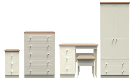 Vienna 5 Piece Bedroom Set with Oak Top