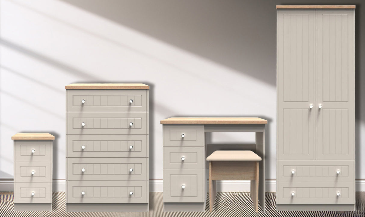 Vienna 5 Piece Bedroom Set with Oak Top