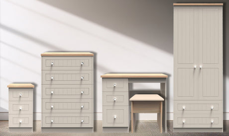 Vienna 5 Piece Bedroom Set with Oak Top