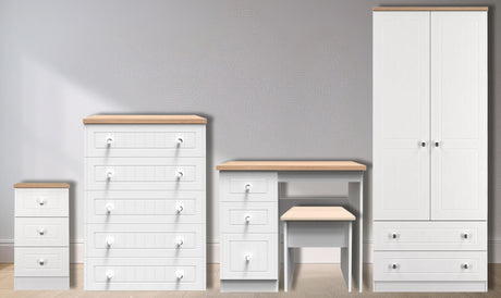 Vienna 5 Piece Bedroom Set with Oak Top