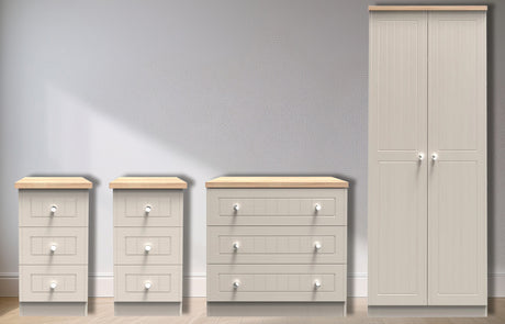 Vienna 4 Piece Bedroom Set with Oak Top