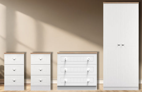 Vienna 4 Piece Bedroom Set with Oak Top