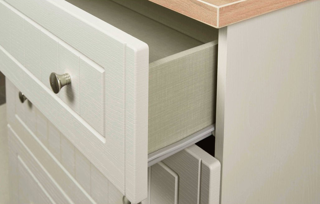 Vienna 5 Drawer Chest with Oak Top