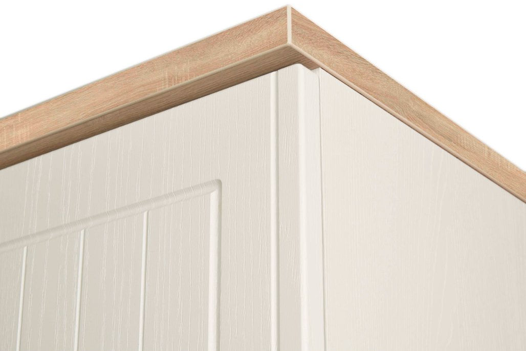 Vienna 2 Drawer 2 Door Double Wardrobe with Oak Top