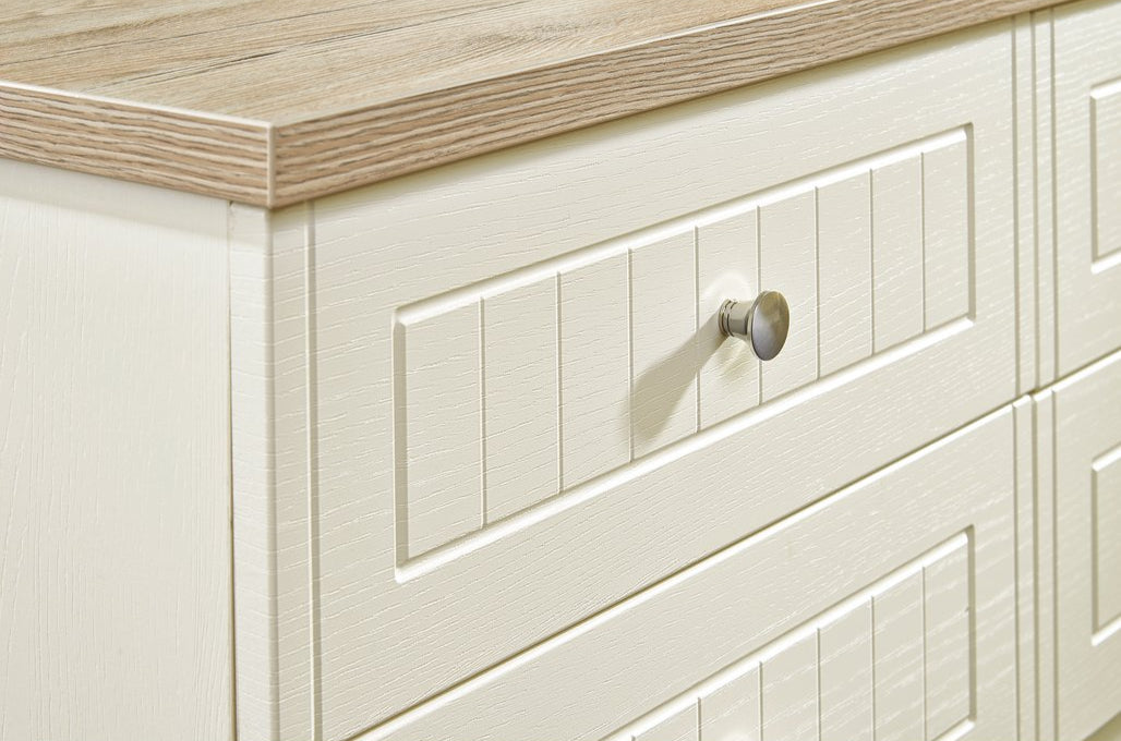 Vienna 6 Drawer Midi Chest with Oak Top