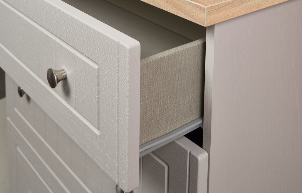 Vienna 5 Drawer Chest with Oak Top