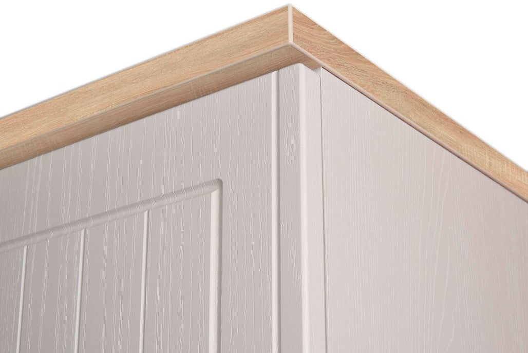 Vienna 2 Drawer 2 Door Double Wardrobe with Oak Top