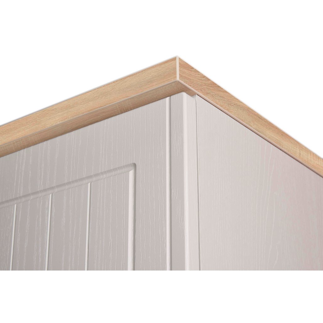 Vienna 3 Door Triple Wardrobe with Oak Top