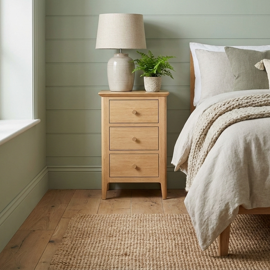 Huron 3 Drawer Bedside Table