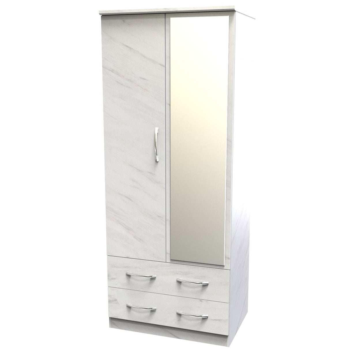 Avon Mirrored 2 Drawer 2 Door Double Wardrobe