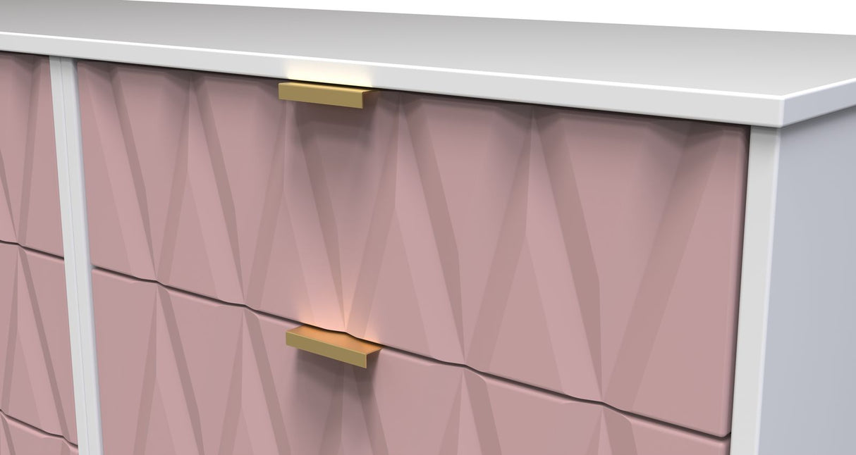 Diamond 6 Drawer Midi Chest with Gold Hairpin Legs