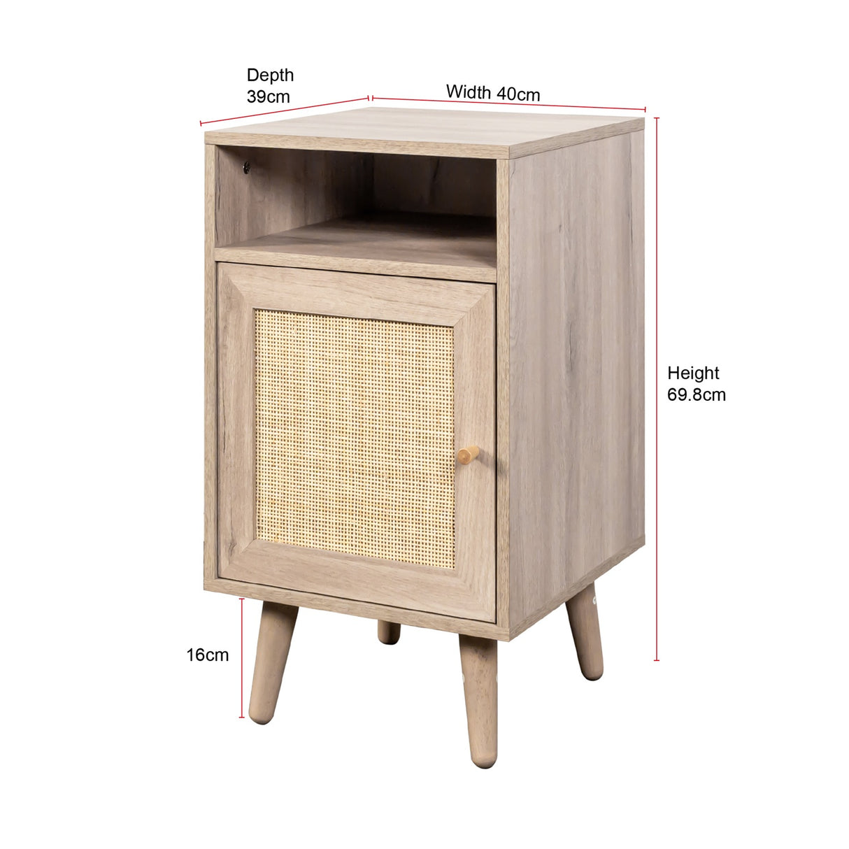 Willow Rattan 2 Door Wardrobe 3 Piece Bedroom Set