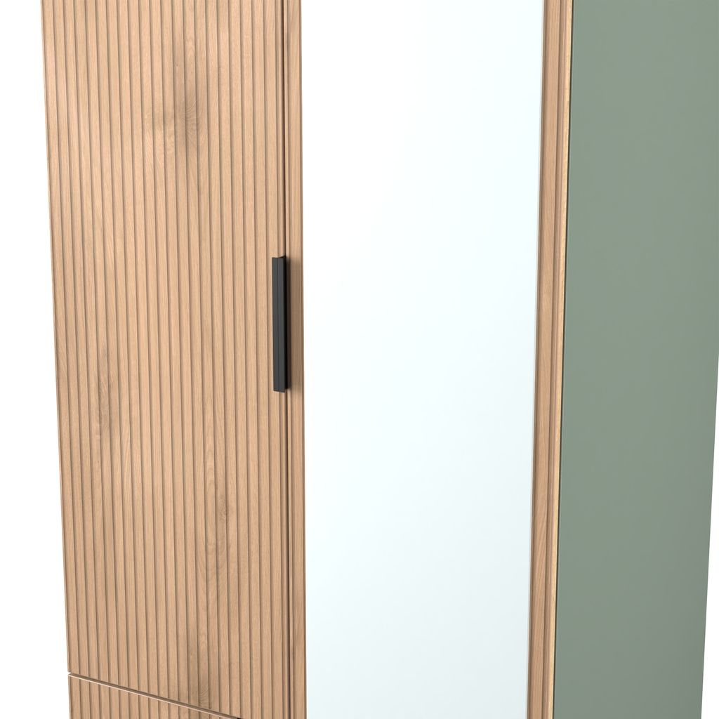 Java Tall Mirrored 2 Drawer 2 Door Double Wardrobe