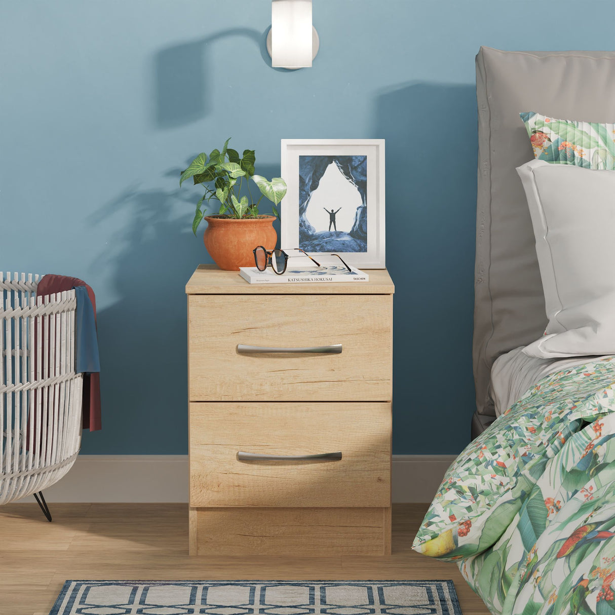 Avon 2 Drawer Bedside Table