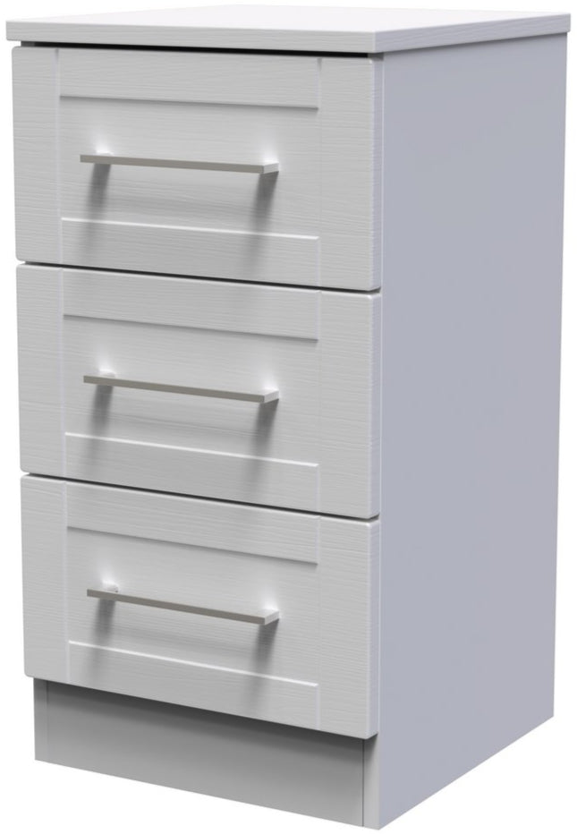 York 3 Drawer Bedside Table