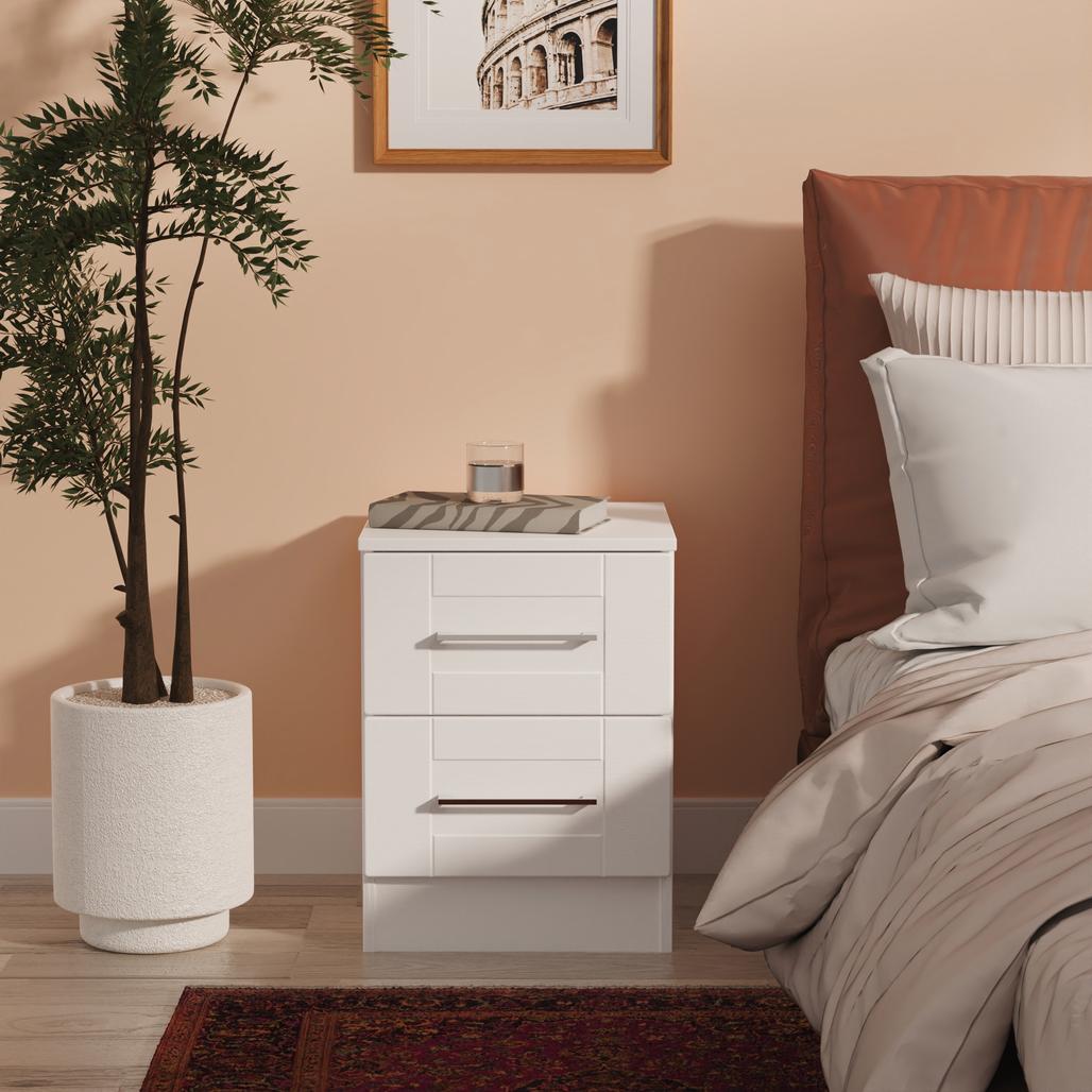 York 2 Drawer Bedside Table
