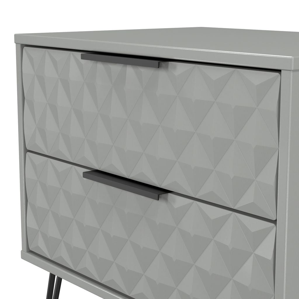 Harlequin 2 Drawer Midi Chest with Black Hairpin Legs