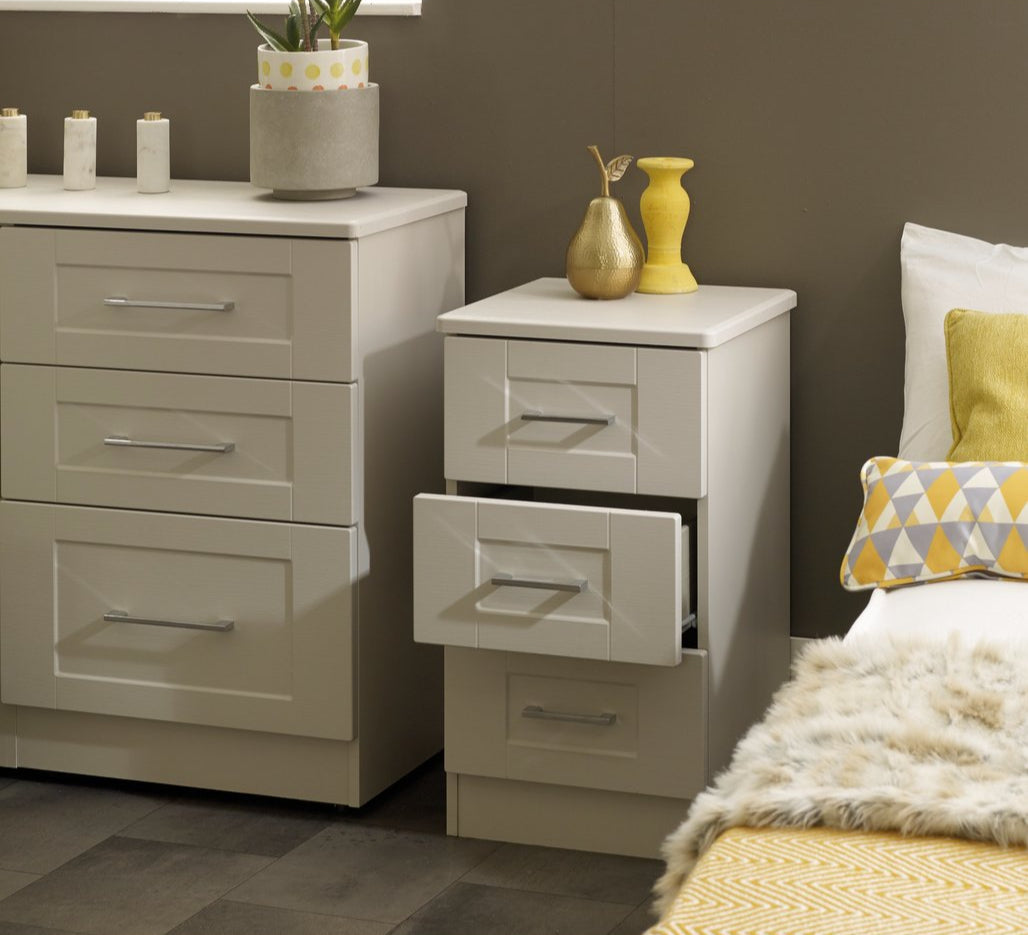 York 3 Drawer Bedside Table