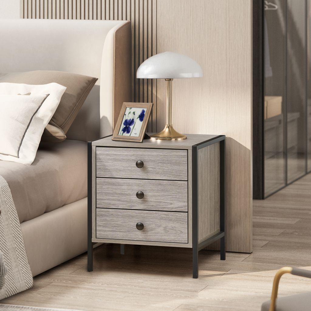 Alva 3 Drawer Bedside Table
