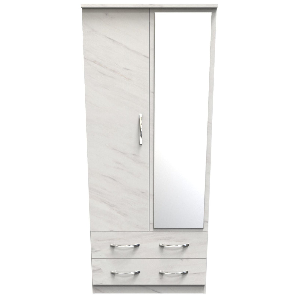 Avon Mirrored 2 Drawer 2 Door Double Wardrobe