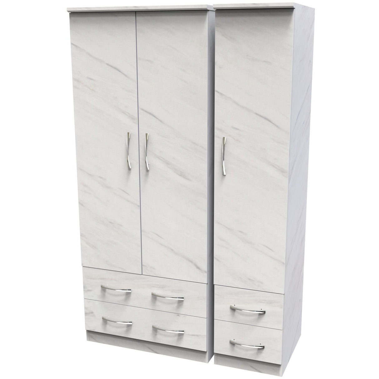 Avon 4 Drawer 3 Door Triple Wardrobe